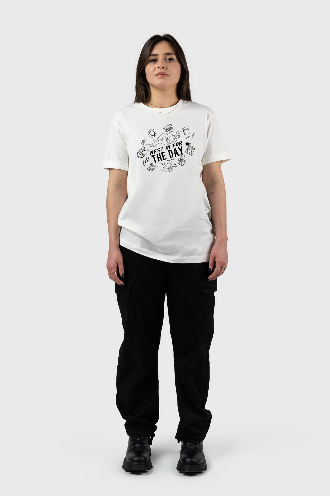 Day Off Roll-up Sleeves T-shirt