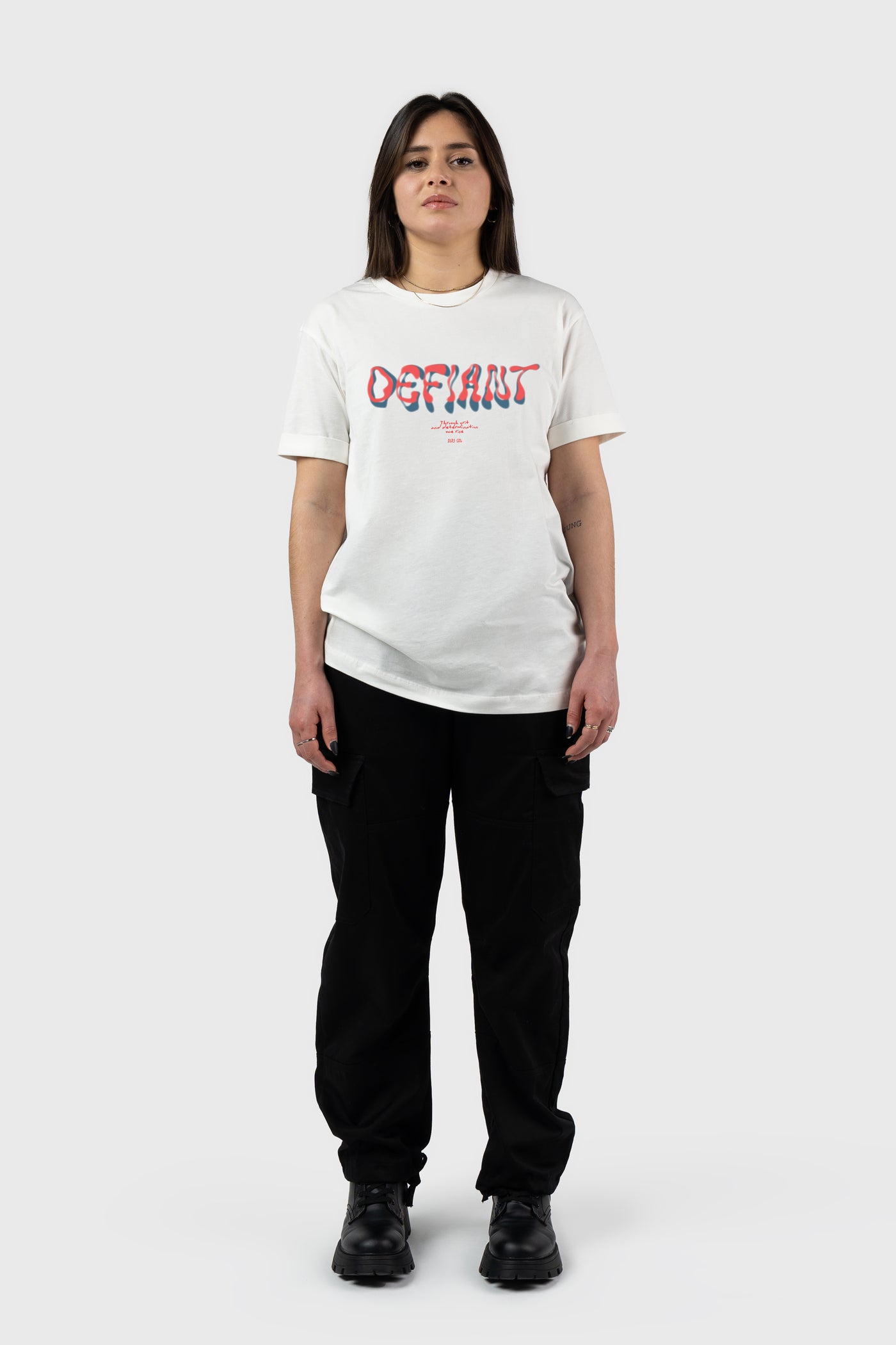 Defiant Determination Roll-up Sleeves T-shirt