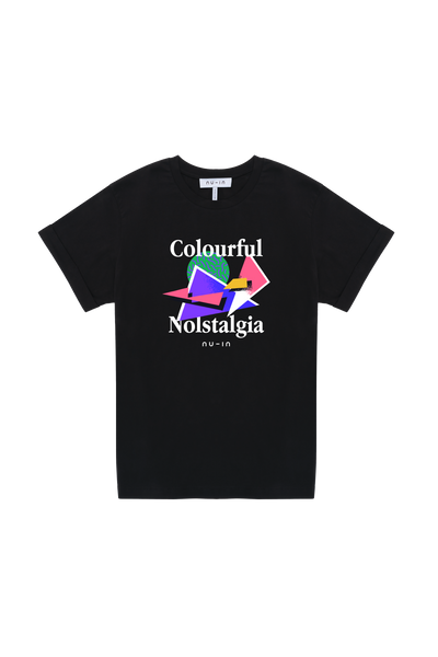 Colourful Nostalgia Roll-Up Sleeves T-shirt