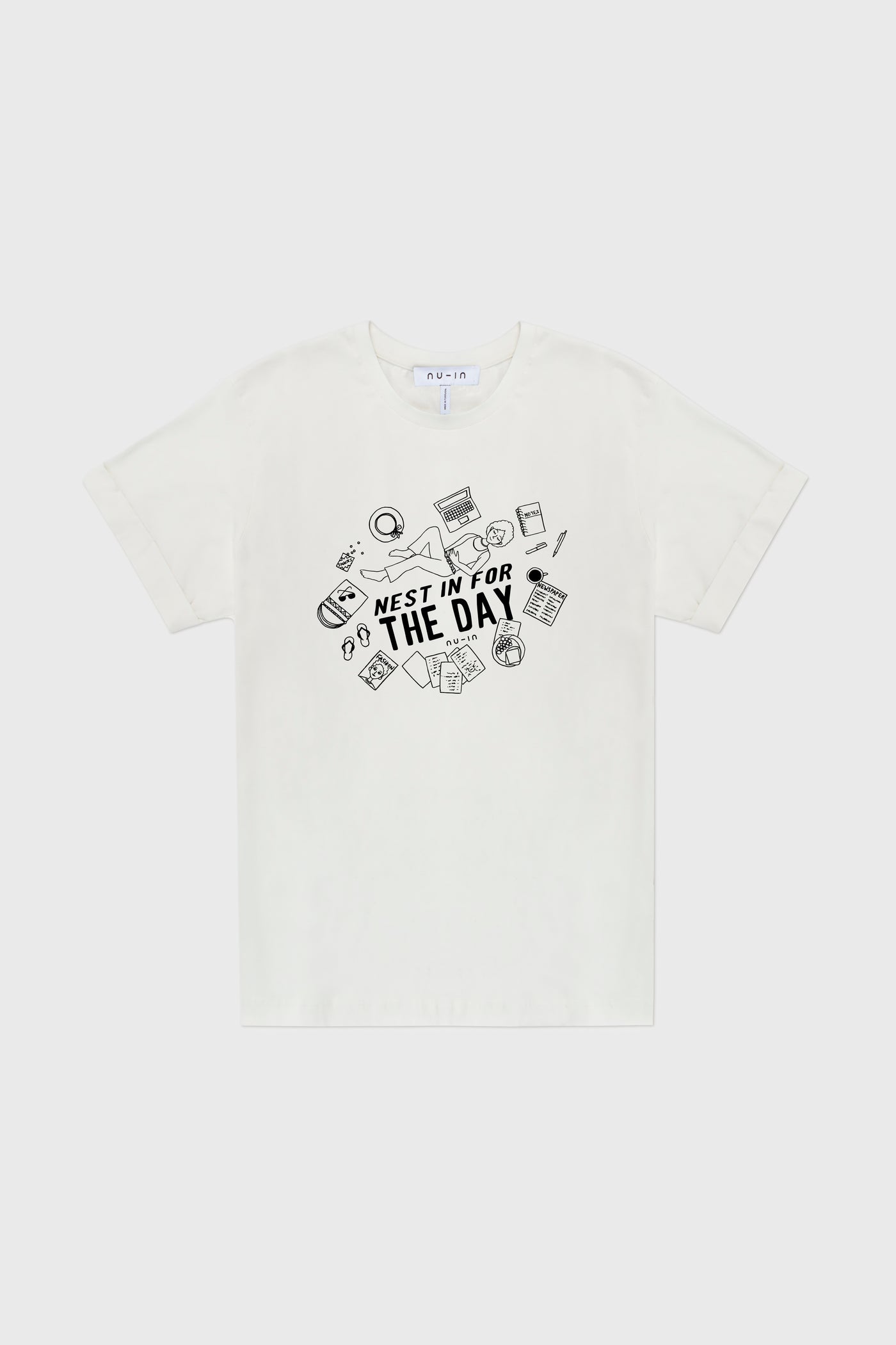 Day Off Roll-up Sleeves T-shirt