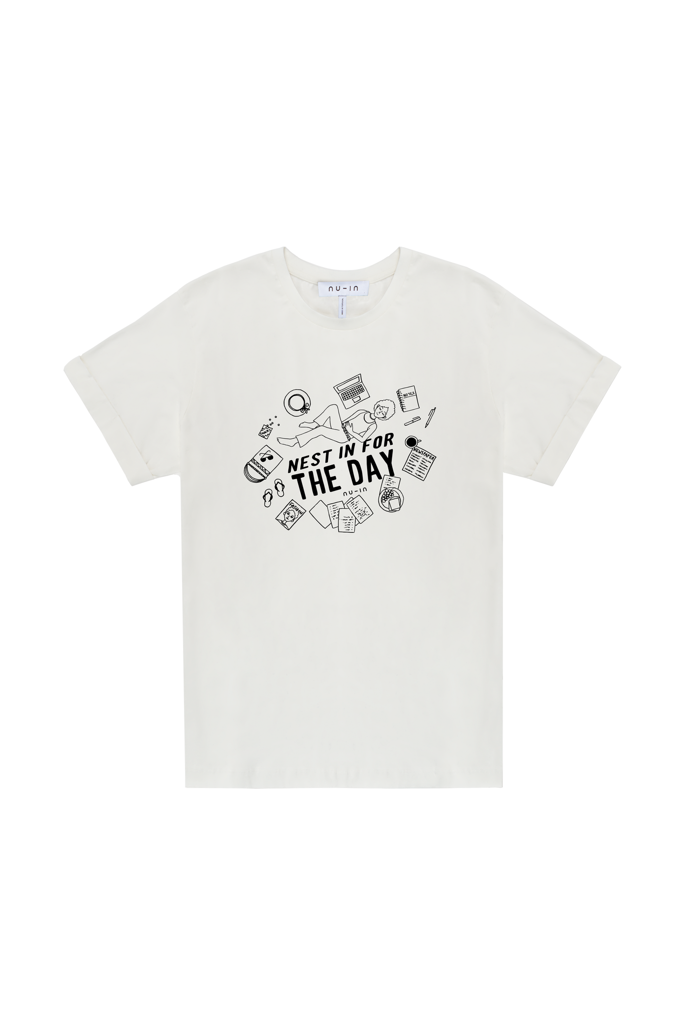 Day Off Roll-up Sleeves T-shirt