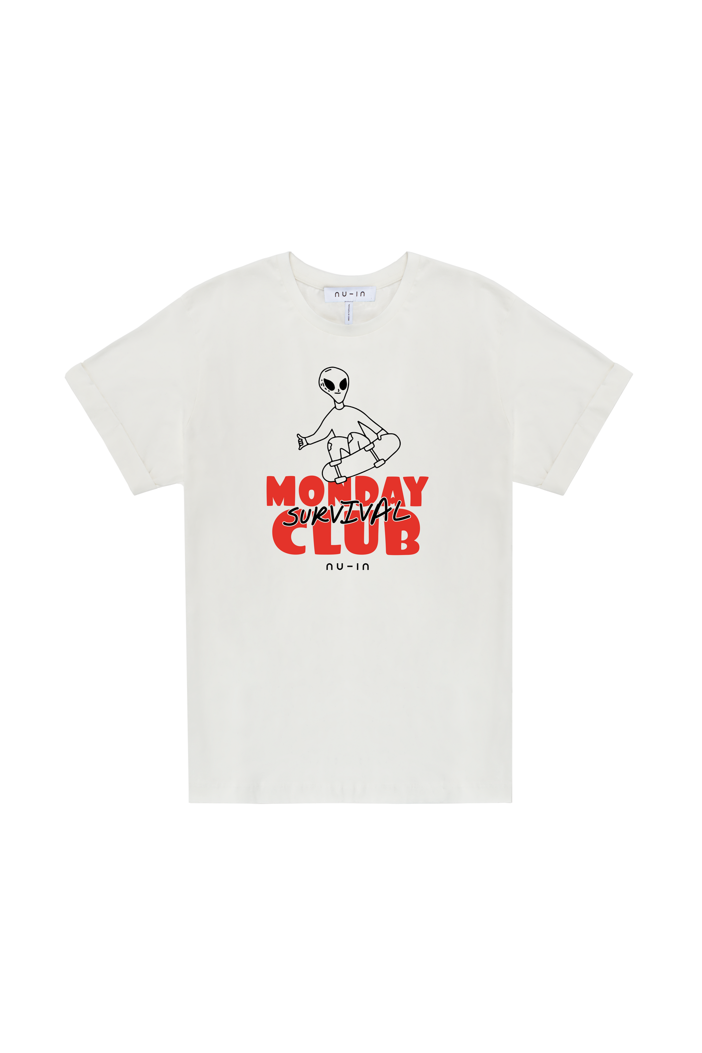 Monday Survival Club Roll-up Sleeves T-shirt