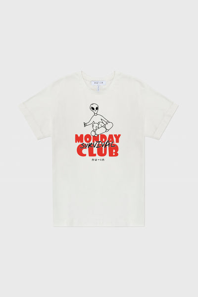 Monday Survival Club Roll-up Sleeves T-shirt