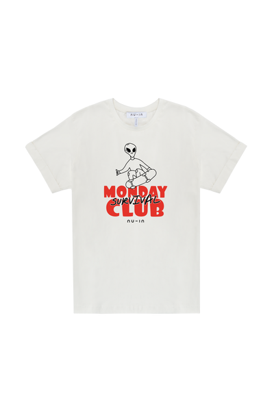 Monday Survival Club Roll-up Sleeves T-shirt