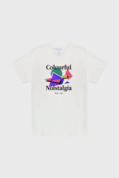 Colourful Nostalgia Roll-up Sleeves T-shirt