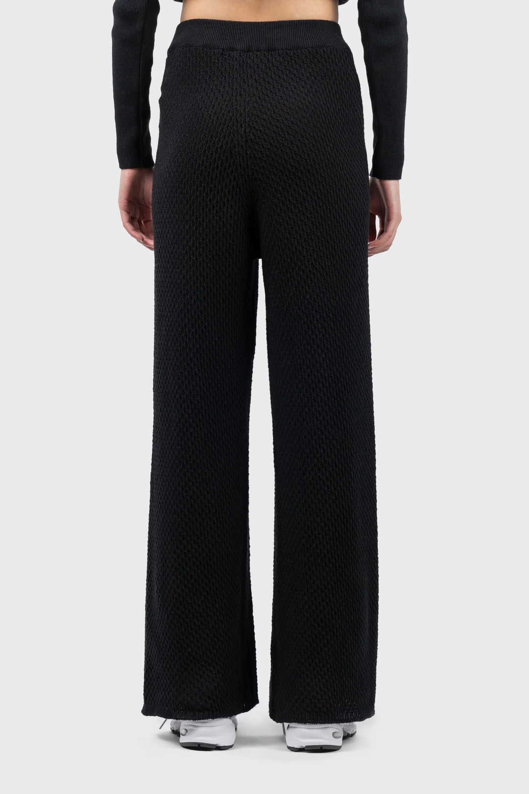 【YOURNUS】Viscose Knit Wide Pants Rib Knit Wide Leg Pants in Grey - Usolo Outfitters
