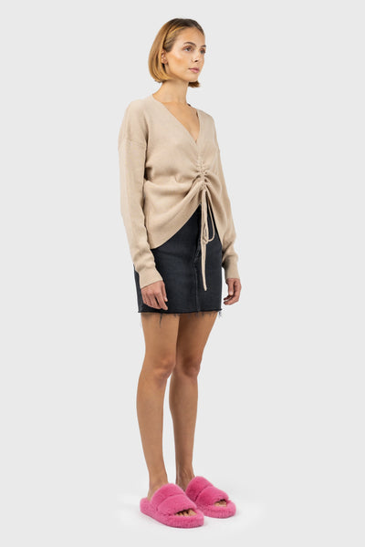 Front Ruched Knit Jumper