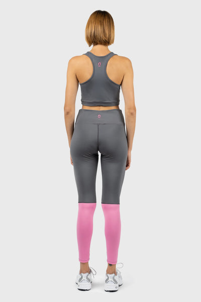Grey and Pink Racer Back Sports Bra