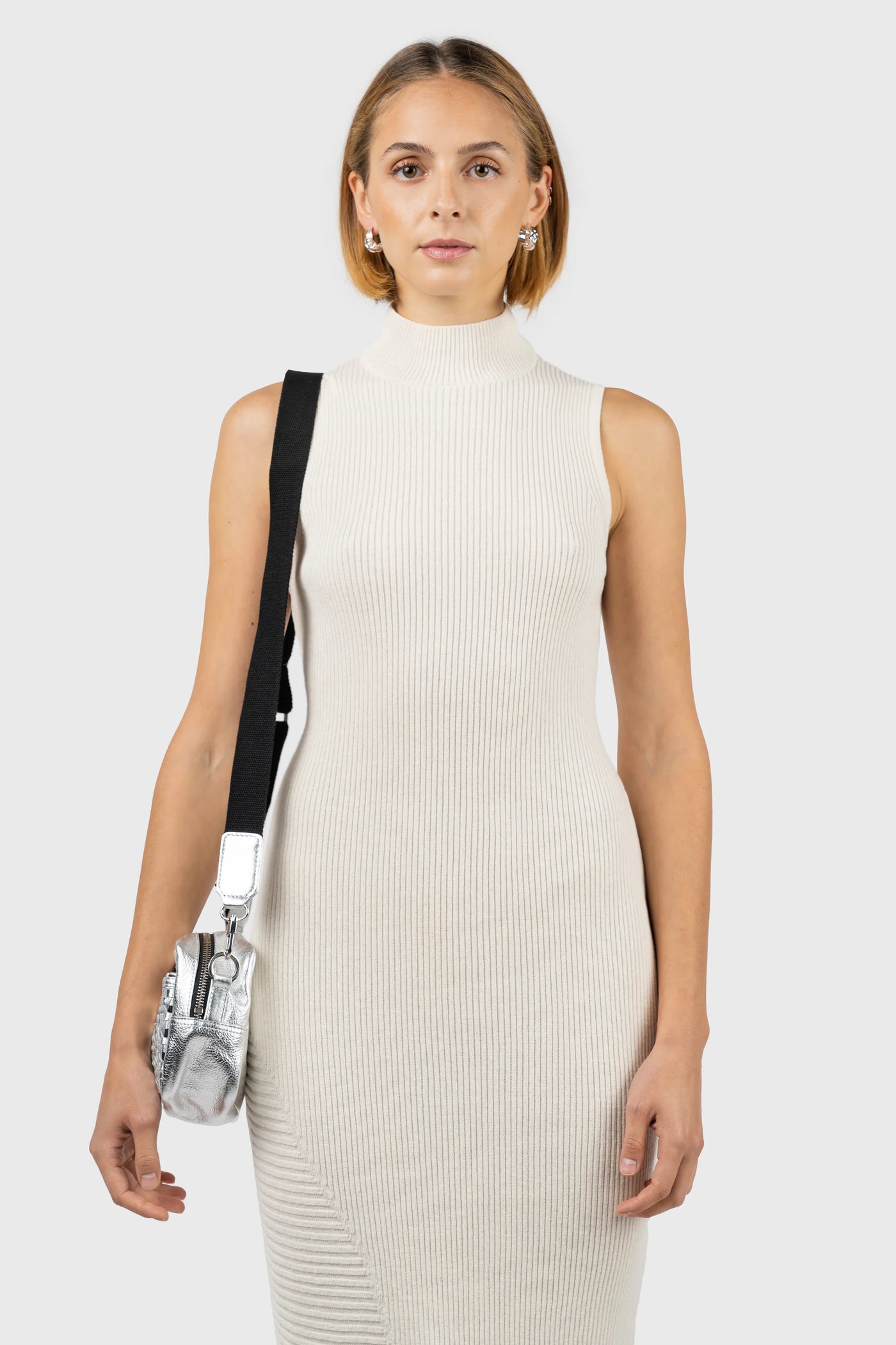 Asymmetric Hem Knit Dress nu-in Asymmetric Hem Knit Dress nu-in