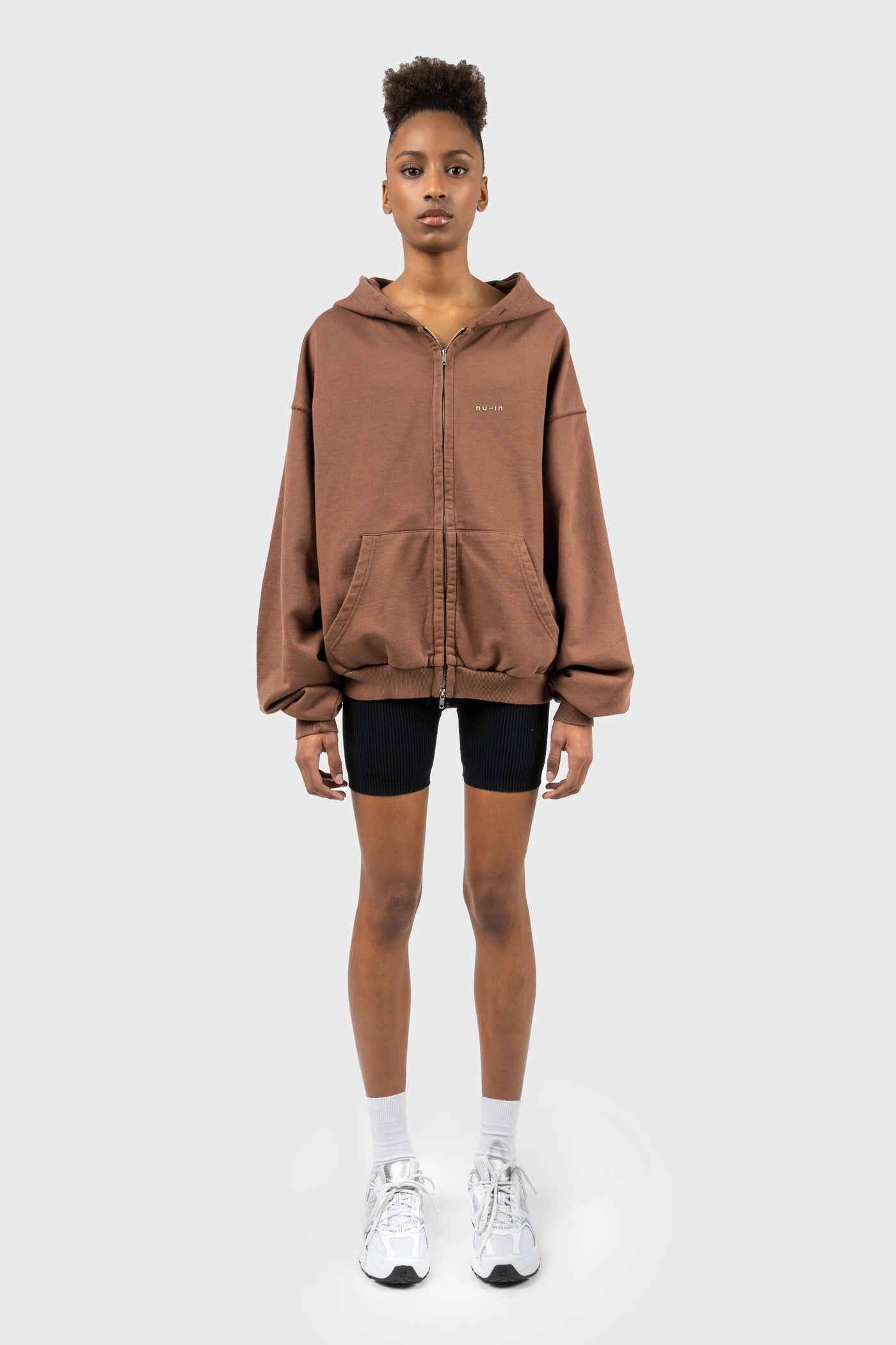 Wellness Print Zip Up Super Oversized Hoodie